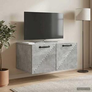 Fali TV szekrény Betonszürke 59,5 x 41 x 30 cm Szerelt Fa