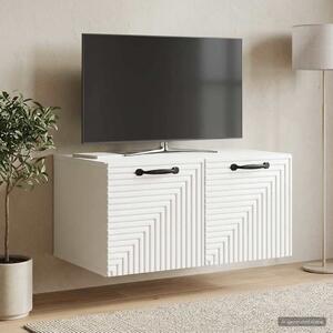 Fali TV szekrény Magasfényű Fehér 59,5 x 41 x 30 cm Szerelt Fa