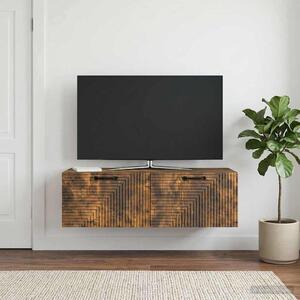 Fali TV szekrény Füstös Tölgy 98 x 41 x 30 cm Szerelt Fa
