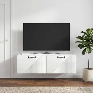 Fali TV szekrény Magasfényű Fehér 98 x 41 x 30 cm Szerelt Fa