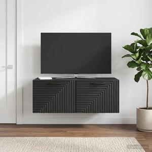 Fali TV szekrény Fekete 78,5 x 41 x 30 cm Szerelt Fa