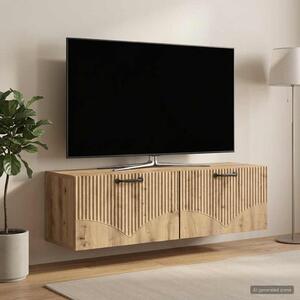 Fali TV szekrény 98 x 31 x 30 cm Kézműves Tölgy Szerelt Fa