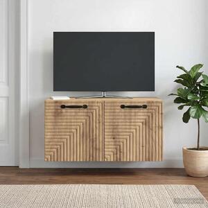 Fali TV szekrény 59,5 x 31 x 30 cm Kézműves Tölgy Szerelt Fa