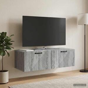 Fali TV szekrény 98 x 41 x 30 cm Szürke Sonoma Szerelt Fa