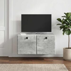 Fali TV szekrény 59,5 x 41 x 30 cm Betonszürke Szerelt Fa