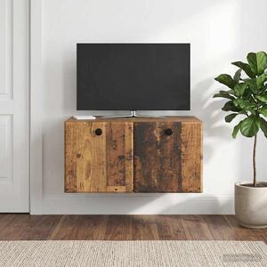 Fali TV szekrény 59,5 x 41 x 30 cm Antik Fa Szerelt Fa