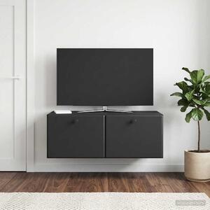 Fali TV szekrény 78,5 x 41 x 30 cm Fekete Szerelt Fa