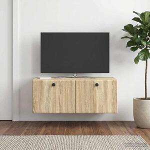 Fali TV szekrény 78,5 x 41 x 30 cm Sonoma Tölgy Szerelt Fa