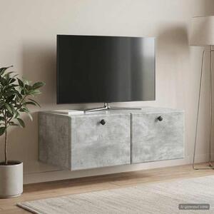 Fali TV szekrény 78,5 x 41 x 30 cm Betonszürke Szerelt Fa