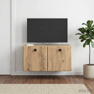 Fali TV szekrény 59,5 x 41 x 30 cm Kézműves Tölgy Szerelt Fa