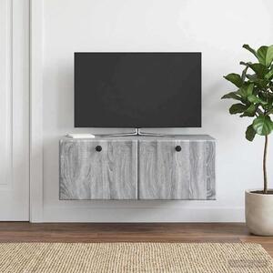 Fali TV szekrény 78,5 x 41 x 30 cm Szürke Sonoma Szerelt Fa
