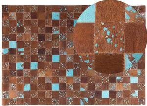 Barna és kék bőrszőnyeg 160 x 230 cm ALIAGA