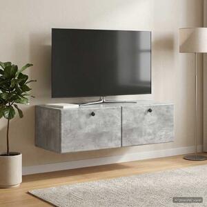 Fali TV szekrény 98 x 41 x 30 cm Betonszürke Szerelt Fa