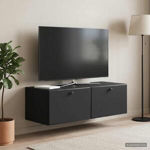 Fali TV szekrény 98 x 41 x 30 cm Fekete Szerelt Fa