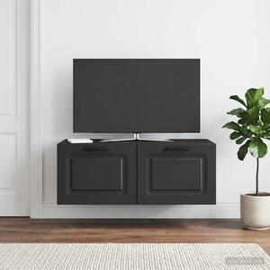 Fali TV szekrény Fekete 78,5 x 41 x 30 cm Szerelt Fa