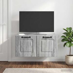 Fali TV szekrény Szürke Sonoma 59,5 x 41 x 30 cm Szerelt Fa