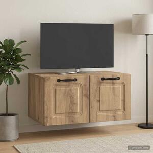 Fali TV szekrény 59,5 x 41 x 30 cm Kézműves Tölgy Szerelt Fa