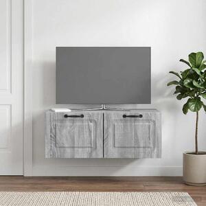Fali TV szekrény Szürke Sonoma 78,5 x 41 x 30 cm Szerelt Fa