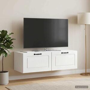 Fali TV szekrény Magasfényű Fehér 98 x 41 x 30 cm Szerelt Fa