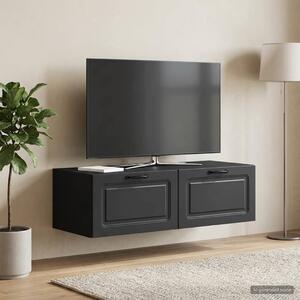 Fali TV szekrény Fekete 98 x 41 x 30 cm Szerelt Fa