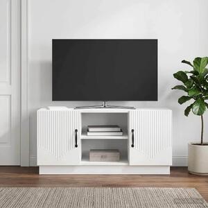 TV szekrény 102 x 34,5 x 47 cm Magasfényű Fehér Szerelt Fa