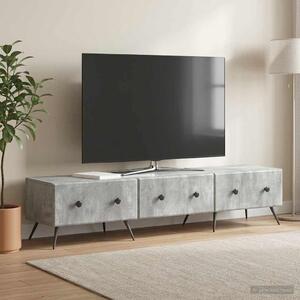 TV szekrény fiókkal Betonszürke 147 x 34,5 x 30 cm Szerelt Fa