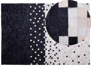 Fekete és bézs bőrszőnyeg 160 x 230 cm ERFELEK