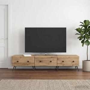 TV szekrény 147 x 34,5 x 30 cm Kézműves Tölgy Szerelt Fa