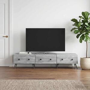 TV szekrény fiókkal Szürke Sonoma 147 x 34,5 x 30 cm Szerelt Fa