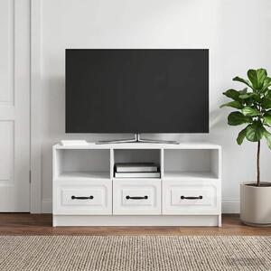 TV szekrény Magasfényű Fehér 102 x 34,5 x 47 cm Szerelt Fa