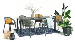 Joanna szürke 6 személyes kerti étkezőszett székekkel és Viking asztallal, 90 x 205 cm - Bonami Selection