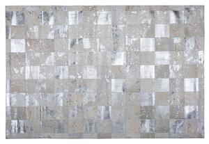 Bézs és ezüst bőrszőnyeg 140 x 200 cm YAZIR