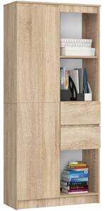 AKORD CLP R15 80 cm regál laminált sonoma tölgy 1 ajtós 2 fiókos