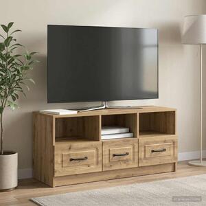 TV szekrény 102 x 34,5 x 47 cm Kézműves Tölgy Szerelt Fa