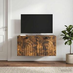 Fali TV szekrény Füstös Tölgy 59,5 x 41 x 30 cm Szerelt Fa