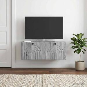 Fali TV szekrény Szürke Sonoma 78,5 x 41 x 30 cm Szerelt Fa