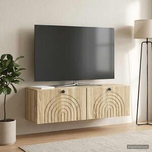 Fali TV szekrény Sonoma Tölgy 98 x 31 x 30 cm Szerelt Fa