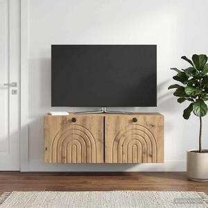 Fali TV szekrény 78,5 x 31 x 30 cm Kézműves Tölgy Szerelt Fa