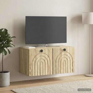 Fali TV szekrény Sonoma Tölgy 59,5 x 31 x 30 cm Szerelt Fa