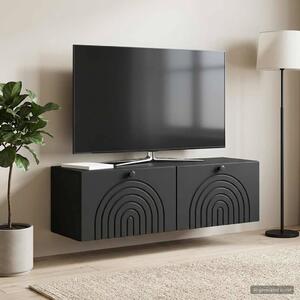 Fali TV szekrény Fekete 98 x 31 x 30 cm Szerelt Fa