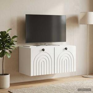 Fali TV szekrény Magasfényű Fehér 59,5 x 31 x 30 cm Szerelt Fa