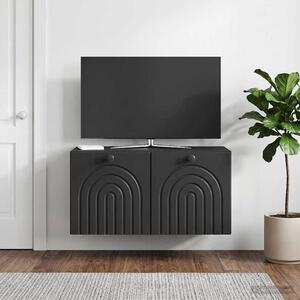 Fali TV szekrény Fekete 59,5 x 31 x 30 cm Szerelt Fa