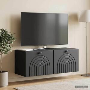 Fali TV szekrény Fekete 78,5 x 31 x 30 cm Szerelt Fa