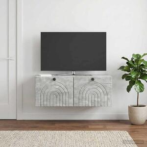 Fali TV szekrény Betonszürke 78,5 x 41 x 30 cm Szerelt Fa