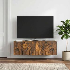 Fali TV szekrény Füstös Tölgy 98 x 31 x 30 cm Szerelt Fa