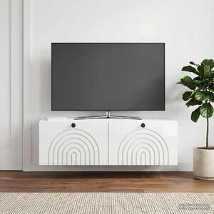 Fali TV szekrény Magasfényű Fehér 98 x 31 x 30 cm Szerelt Fa