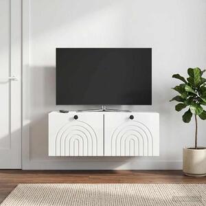 Fali TV szekrény Magasfényű Fehér 78,5 x 41 x 30 cm Szerelt Fa
