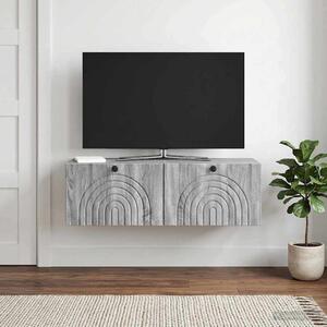 Fali TV szekrény Szürke Sonoma 98 x 31 x 30 cm Szerelt Fa