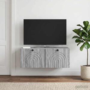 Fali TV szekrény Szürke Sonoma 78,5 x 31 x 30 cm Szerelt Fa