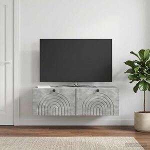 Fali TV szekrény Betonszürke 98 x 31 x 30 cm Szerelt Fa